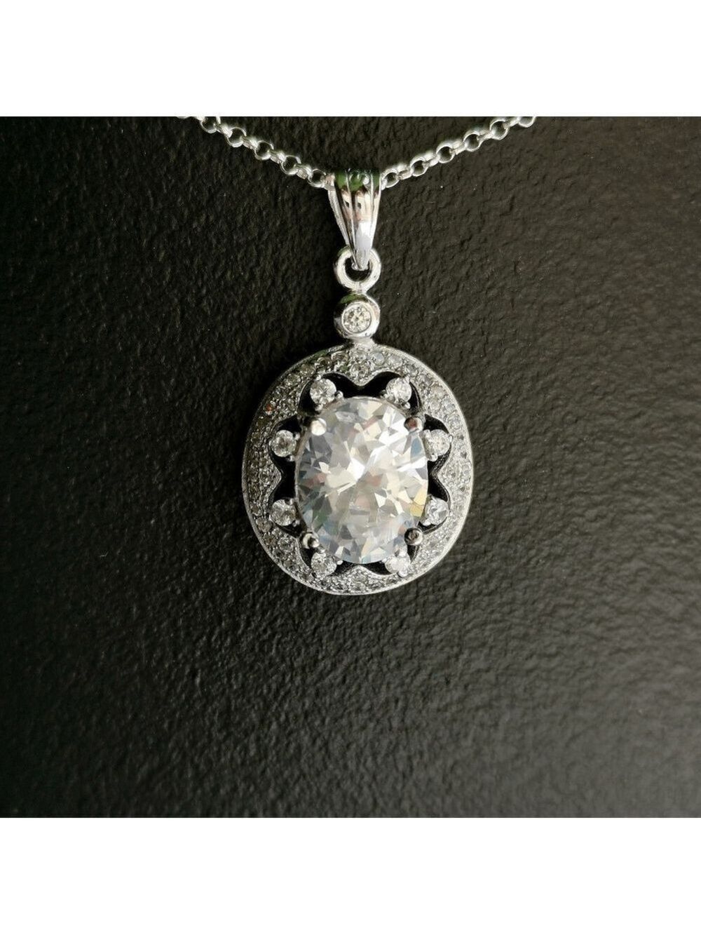NWT Sterling Silver CZ pendant for necklace